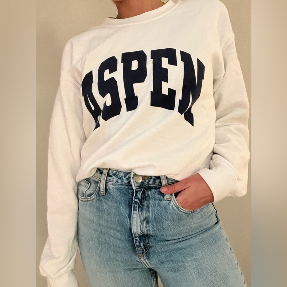 White Aspen Crew Neck Sweatshirt